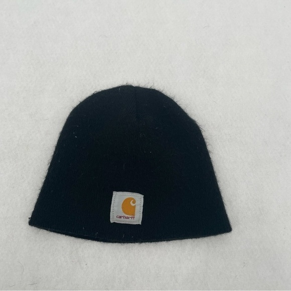 CARHARTT Men’s Black Knit Beanie Logo Patch One Size Fits Most - Picture 1 of 7